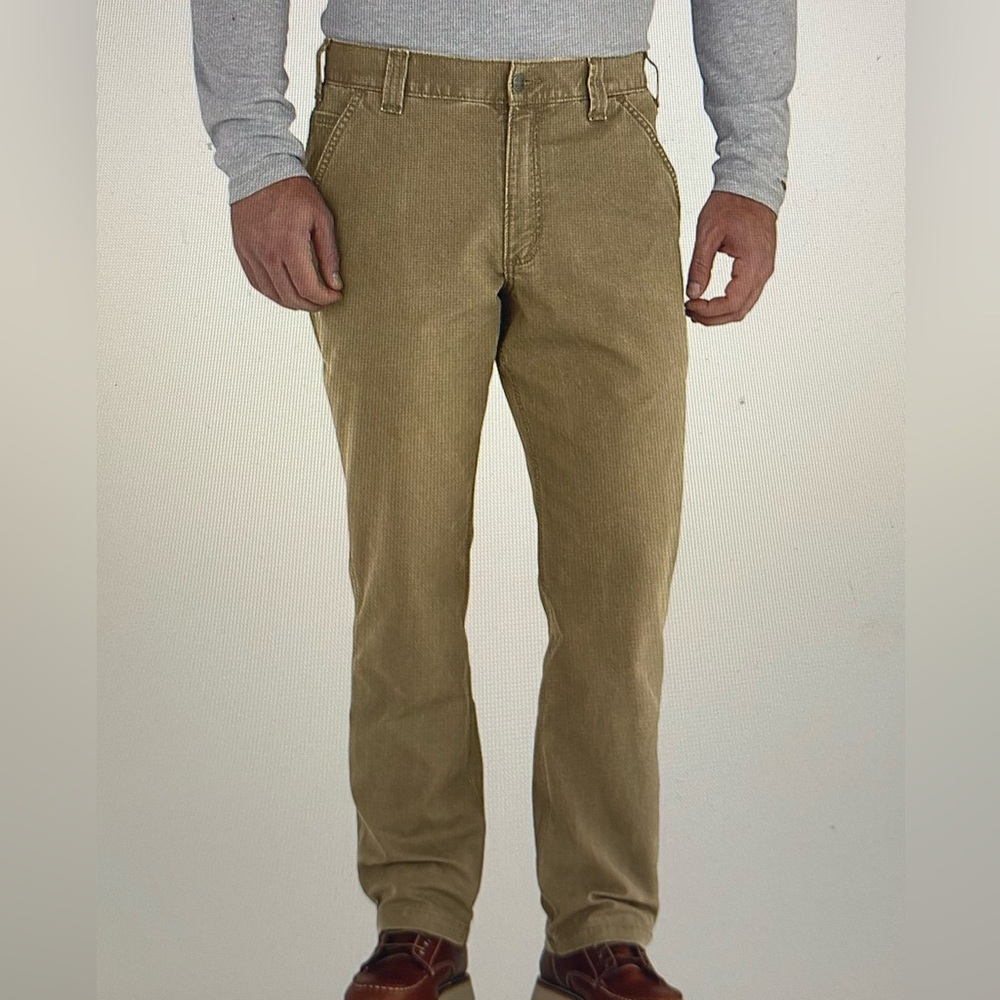 CARHARTT Men's Tan work pants- relaxed fit - rugged flex -canvas